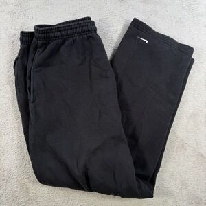 Vintage Nike Sweatpants Mens XL Black Fleece Drawstring Swoosh Made USA Gym
